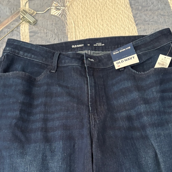 Old Navy Dark Blue Women's Wow Wide Leg Jeans - Picture 3 of 5